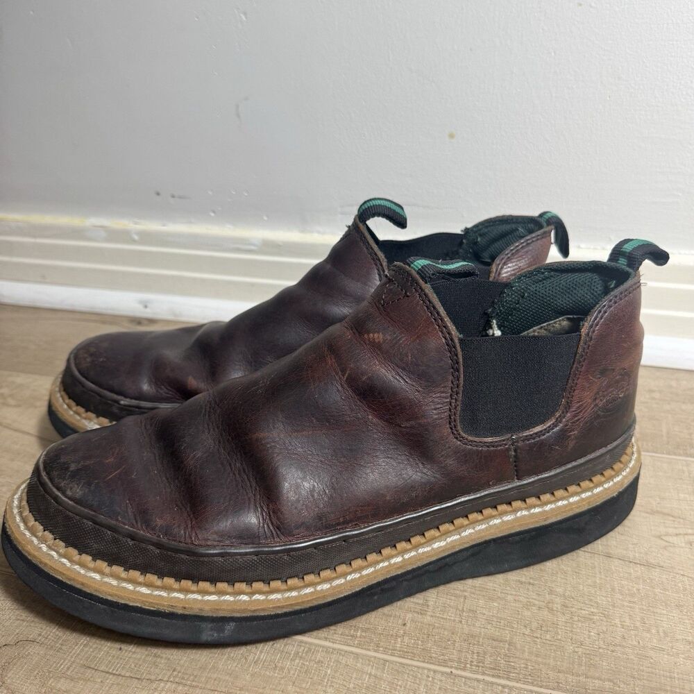 Georgia Boot Men's 11.5 Giant Romeo Brown Leather Work Boots Slip On